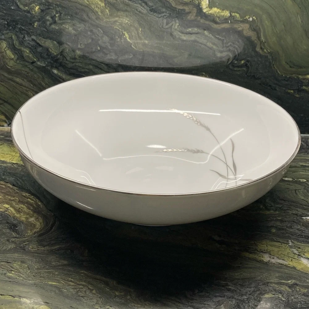 Rosenthal Vegetable Bowl Platinum Wheat Elegant White Bowl Gray Grass Design